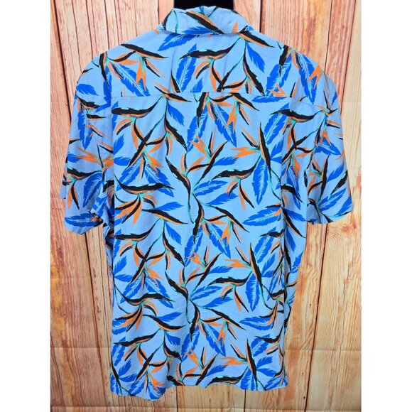 Hurley Mens Short Sleeve Button-Up Shirt XL Tropical Print Birds of Paradise - Picture 2 of 7
